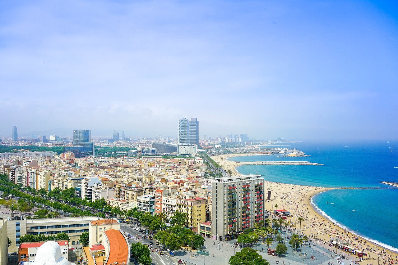 Cityscape of Barcelona city beach (Unsplash)