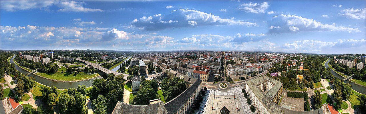 Ostrava z Nové Radnice panorama 360 denní