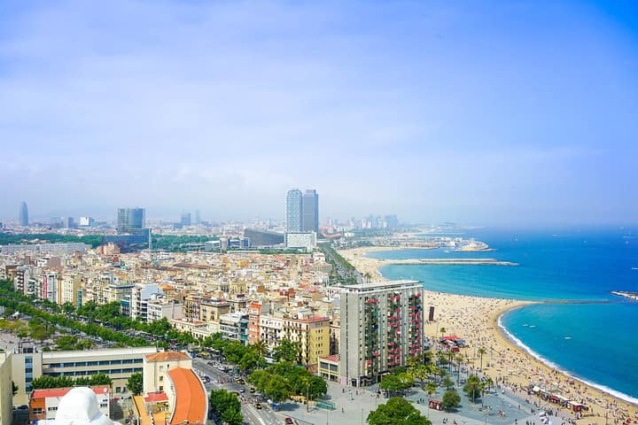 Barcelona — Cityscape of Barcelona city beach (Unsplash)