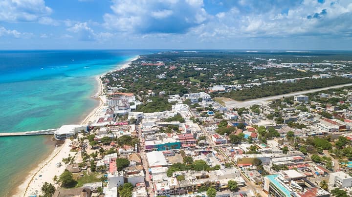 Playa del Carmen — Aerial of Playa del Carmen, Mexico (28708057347)
