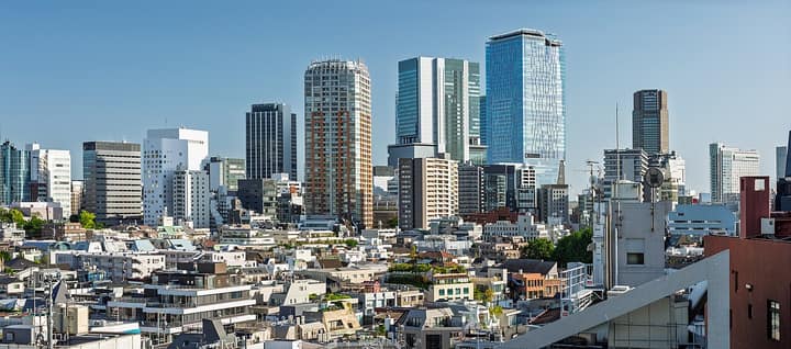 Tokyo — Shibuya skyline from Tokyu Plaza in Omotesando, Harajuku, Tokyo, 2024 May - 2