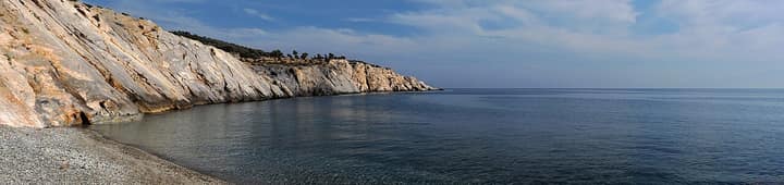 Greece — 20100919 Marmaritsa beach Maronia Rhodope Thrace Greece panorama